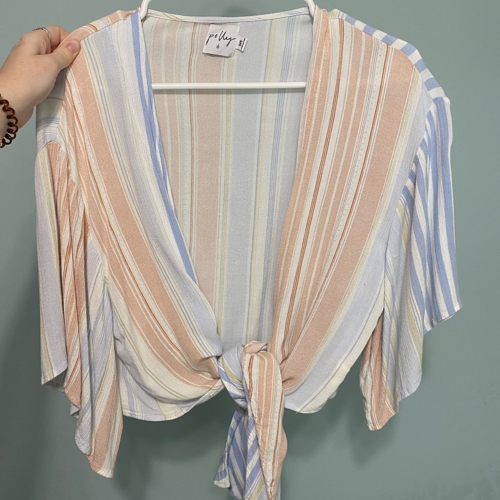 Princess Polly Pastel Front Tie Top